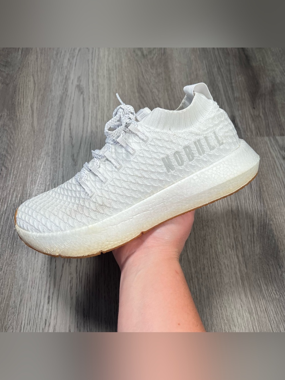 Nobull Drive Knit Womens Size 10 White Athletic Running Training Shoes Sneakers